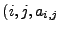 $ (i, j,
a_{i,j}$