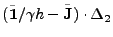 $\displaystyle (\tilde{{\bf 1}}/\gamma h - \tilde{{\bf J}}) \cdot \Delta_2$