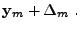 $\displaystyle {\bf y}_m + \Delta_m  .$