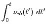 $\displaystyle \int_0^t \nu_{ib}(t') dt'$