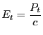 $\displaystyle E_t = \frac{P_t}{c}$