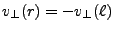 $ v_\bot(r) = - v_\bot(\ell)$