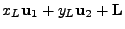 $\displaystyle x_L{\bf u}_1 + y_L{\bf u}_2 + {\bf L}$