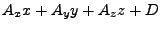 $\displaystyle A_xx+A_yy+A_zz+D$