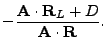 $\displaystyle - \frac{{\bf A}\cdot {\bf R}_L+D}{{\bf A}\cdot {\bf R}}.$