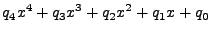 $\displaystyle q_4x^4+q_3x^3+q_2x^2+q_1x+q_0$