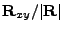 $\displaystyle {\bf R}_{xy}/\vert{\bf R}\vert$
