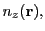 $\displaystyle n_z({\bf r}),$