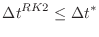 ${\Delta t}^{RK2}\leq {\Delta t}^{*}$