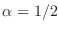 $\alpha=1/2$