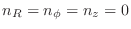 $n_R=n_\phi=n_z=0$