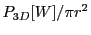 $\displaystyle P_{3D}[W]/\pi r^2$