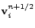 $\displaystyle {\bf v}_i^{n+1/2}$