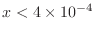 $x<4 \times 10^{-4}$