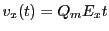 $ v_x(t)=Q_mE_xt$