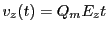 $ v_z(t)=Q_mE_zt$