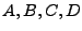 $ A,B,C,D$