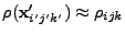$ \rho({\bf x}'_{i'j'k'})\approx\rho_{ijk}$