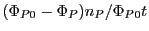$ (\Phi_{P0}-\Phi_P)n_P/\Phi_{P0}t$