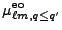 $\displaystyle \mu^{\rm eo}_{\ell m,q\le q'}$