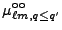 $\displaystyle \mu^{\rm oo}_{\ell m,q\le q'}$