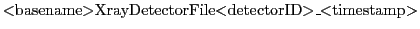 $\displaystyle \mbox{$<$basename$>$XrayDetectorFile$<$detectorID$>$\_$<$timestamp$>$}$