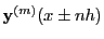 $ {\bf y}^{(m)}(x\pm nh)$