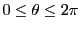 $ 0\leq\theta\leq 2\pi$