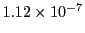 $ 1.12\times 10^{-7}$