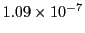 $ 1.09\times 10^{-7}$