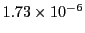 $ 1.73\times 10^{-6}$