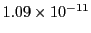 $ 1.09\times 10^{-11}$