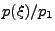 $\displaystyle p(\xi)/p_1$