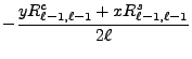 $\displaystyle - {yR_{\ell-1,\ell-1}^c+xR_{\ell-1,\ell-1}^s\over 2\ell}$