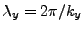 $ \lambda_y = 2\pi/k_y$