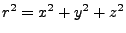 $ r^2=x^2+y^2+z^2$