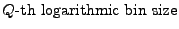 $\displaystyle \mbox{$Q$-th logarithmic bin size}$