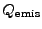 $ Q_\mathrm{emis}$